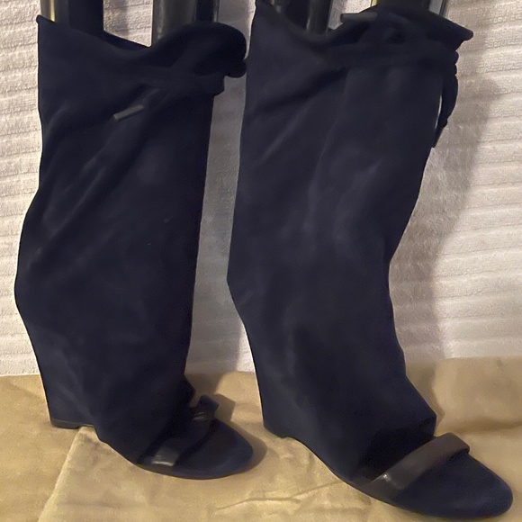 Balenciaga Blue Suede Wedge Heels - Picture 1 of 4